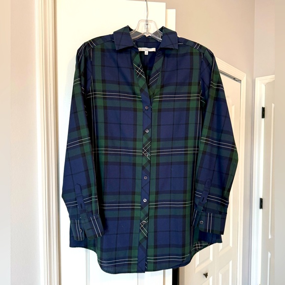 Foxcroft, Wrinkle Free, Shaped, Tartan, Plaid, Top - Picture 2 of 6